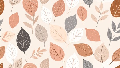 Scandinavian Leaf Motif - Neutral Tones