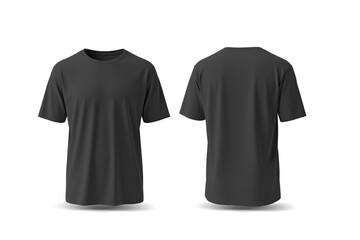 Black T-shirt Mockup Front and Back View