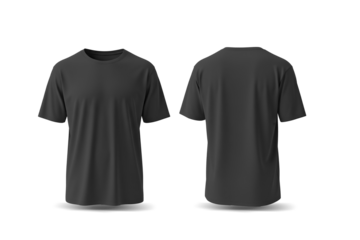 Black T-shirt Mockup Front and Back View