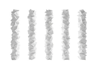 Five white lines isolated on transparent background