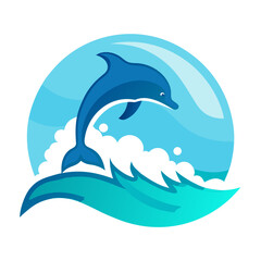 Dolphin in Ocean Vector