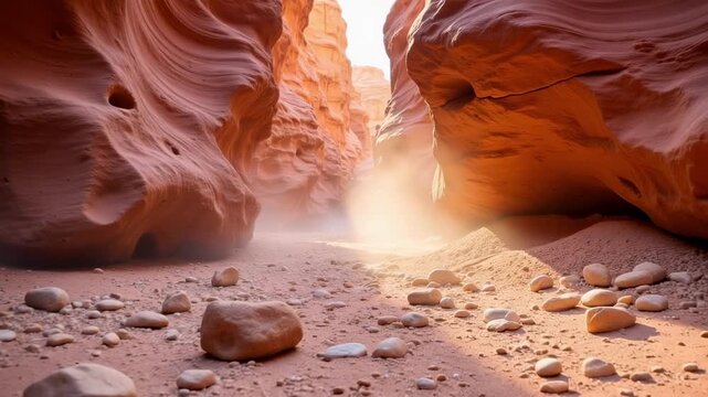 Experience the stunning canyon's carved sandstone walls and golden light in this travel adventure video