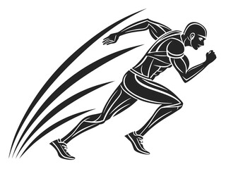 Fototapeta premium Running Man Abstract Illustration: Speed, Athlete, Motion Graphic isolated on transparent background