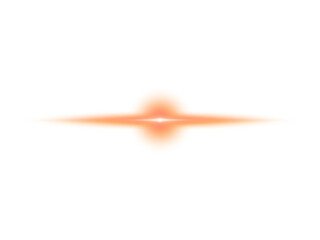 Horizontal star light effect, glowing sun lens flare isolated on a transparent background, abstract element.