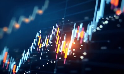 A stock market graph with an upward trend, representing the strong growth of capital investment in and reflecting their growing confidence a promising investment for the future - Powered by Adobe
