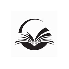 Open Book Simple Logo Design Vector Illustration for Education and Learning