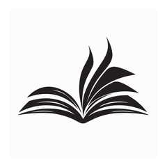Open Book Simple Logo Design Vector Illustration for Education and Learning