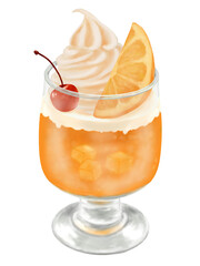 ソフトがのったオレンジクリームソーダゼリー