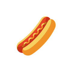 Stylized hot dog with mustard on a black background