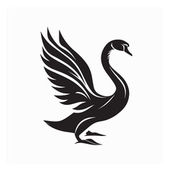 Fototapeta premium Elegant Swan Vector Illustration Simple Graceful Design on white background