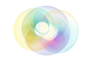 Abstract pastel circles overlap; design element, white background