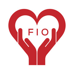 FIO Heart Care Logo – Charity, Healthcare and Community Support Icon. FIO Letter Logo.
