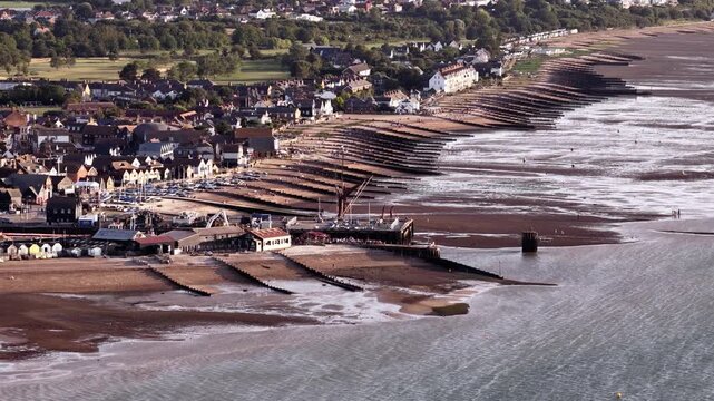 Aerial view of coastal town by Brett Aggregate and Asphalt Plant UK