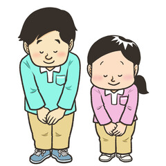 おじぎをする男女のスタッフ