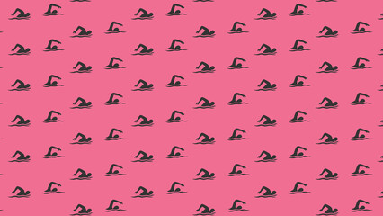 SWIMMING VECTOR PATTERN COLOURED