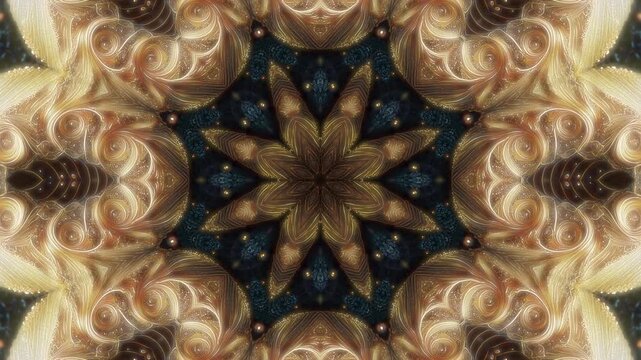 A mesmerizing flow of liquid gold and sparkling teal creates a gilded ocean mandala. This 30-sec seamless loop is perfect for luxury branding, opulent visuals, and elegant social media content.