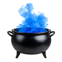 A cast iron cauldron with fire and gold coins is a vector illustration of a witch's magic cooking pot