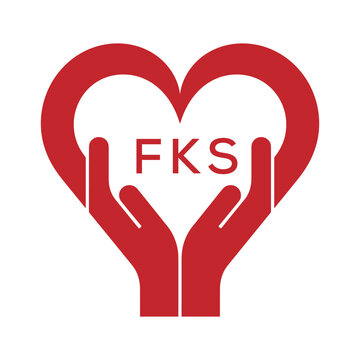FKS Heart Care Logo &ndash; Charity, Healthcare and Community Support Icon. FKS Letter Logo.
