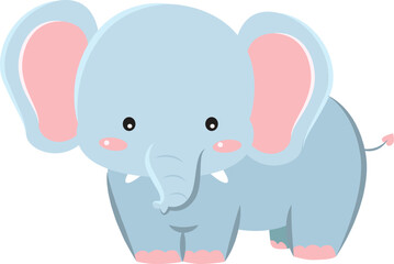 Adorable baby elephant with big ears and cute eyes safari animal charm