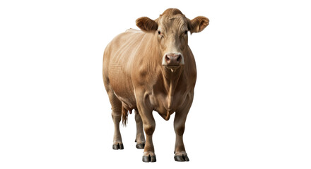 Isolated Brown Cow Standing