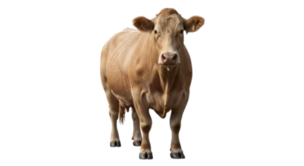 Fotobehang Koe Isolated Brown Cow Standing  © Natalia