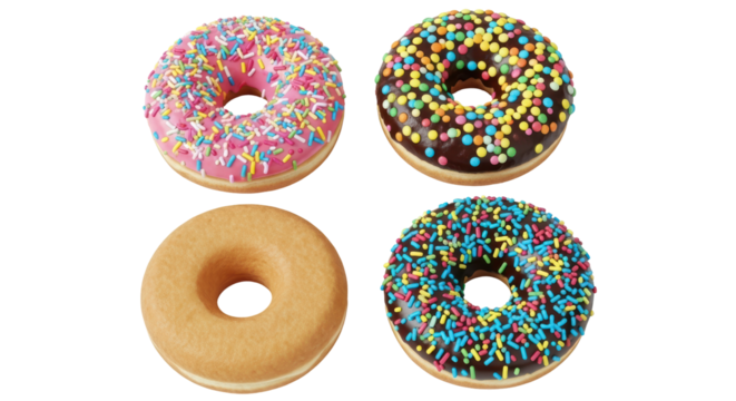Isolated Assorted Donuts