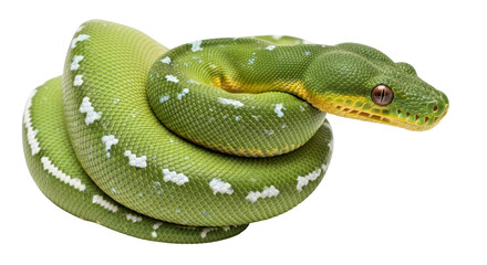 Isolated Emerald Tree Boa