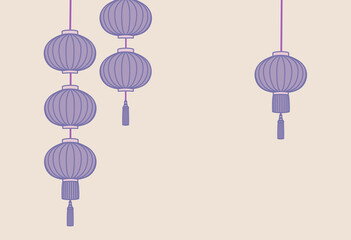 Illustration for Asian-style lantern background