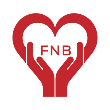 FNB Heart Care Logo &ndash; Charity, Healthcare and Community Support Icon. FNB Letter Logo.
