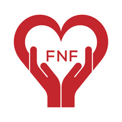 FNF Heart Care Logo – Charity, Healthcare and Community Support Icon. FNF Letter Logo.
