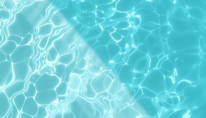 Obraz premium Radiant Turquoise Liquid Surface with Ripples Reflecting Sunlight, Creating a Serene Aquatic Scene