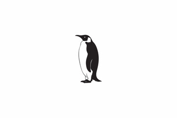 A Penguin bird vector silhouettes black image made by adobe illustrator. eps.eps