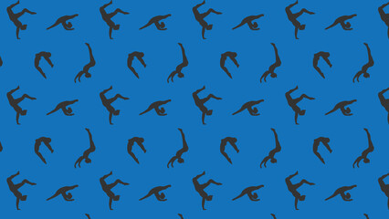 Tumbling gymnastics vector pattern 