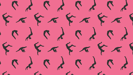 Tumbling gymnastics vector pattern 