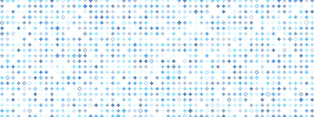 A small vector background consisting of a pattern of blue and grey pluses or crosses. Can be used as a backdrop for doctors, medicine, hospitals or pharmacy.