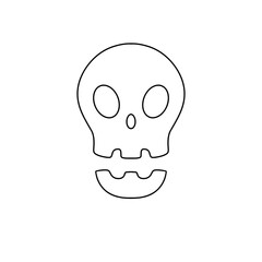 A skull with a mouth and eyes drawn on it