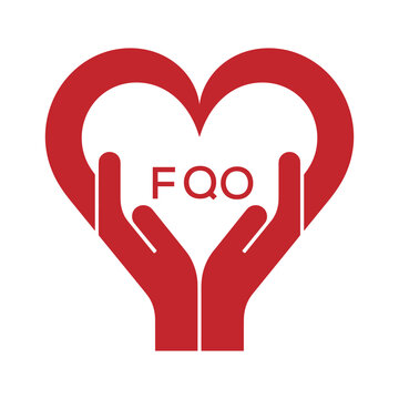 FQO Heart Care Logo &ndash; Charity, Healthcare and Community Support Icon. FQO Letter Logo.
