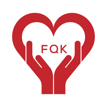 FQK Heart Care Logo &ndash; Charity, Healthcare and Community Support Icon. FQK Letter Logo.
