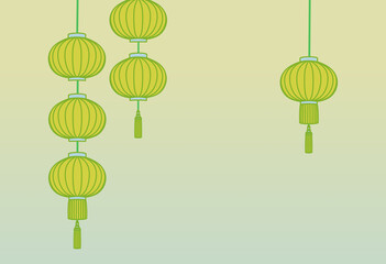 Illustration for Asian-style lantern background