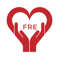 FRE Heart Care Logo – Charity, Healthcare and Community Support Icon. FRE Letter Logo.
