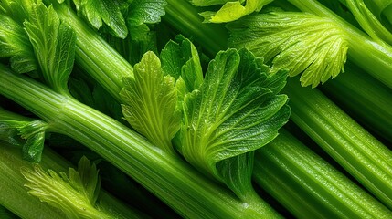 Jade-green celery waves with organic ridges on concrete texture, parallel fibril gradients representing nutritional axis syntax