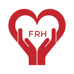 FRH Heart Care Logo – Charity, Healthcare and Community Support Icon. FRH Letter Logo.
