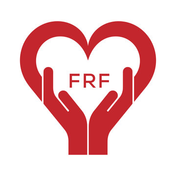 FRF Heart Care Logo &ndash; Charity, Healthcare and Community Support Icon. FRF Letter Logo.
