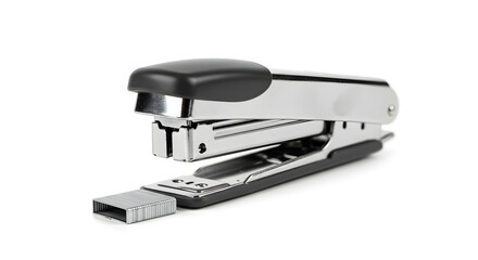 Metal stapler with staples isolated &ndash; business stationery