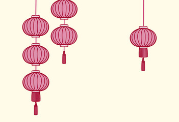 Illustration for Asian-style lantern background