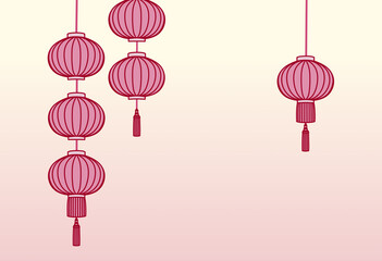 Illustration for Asian-style lantern background