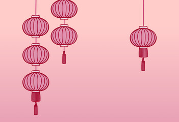Illustration for Asian-style lantern background