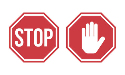 stop sign hand prohibition warning symbol traffic control safety
