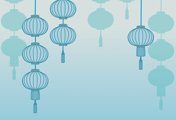 Illustration for Asian-style lantern background