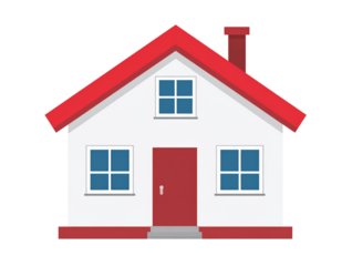  Modern Flat Design House Icon with Red Roof, Side Perspective, Transparent Background.jpg